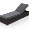 Tangkula Outdoor Chaise Lounge, Patio Wicker Lounge Chair w/ 4-Level Backrest, Heavy-Duty Metal Frame