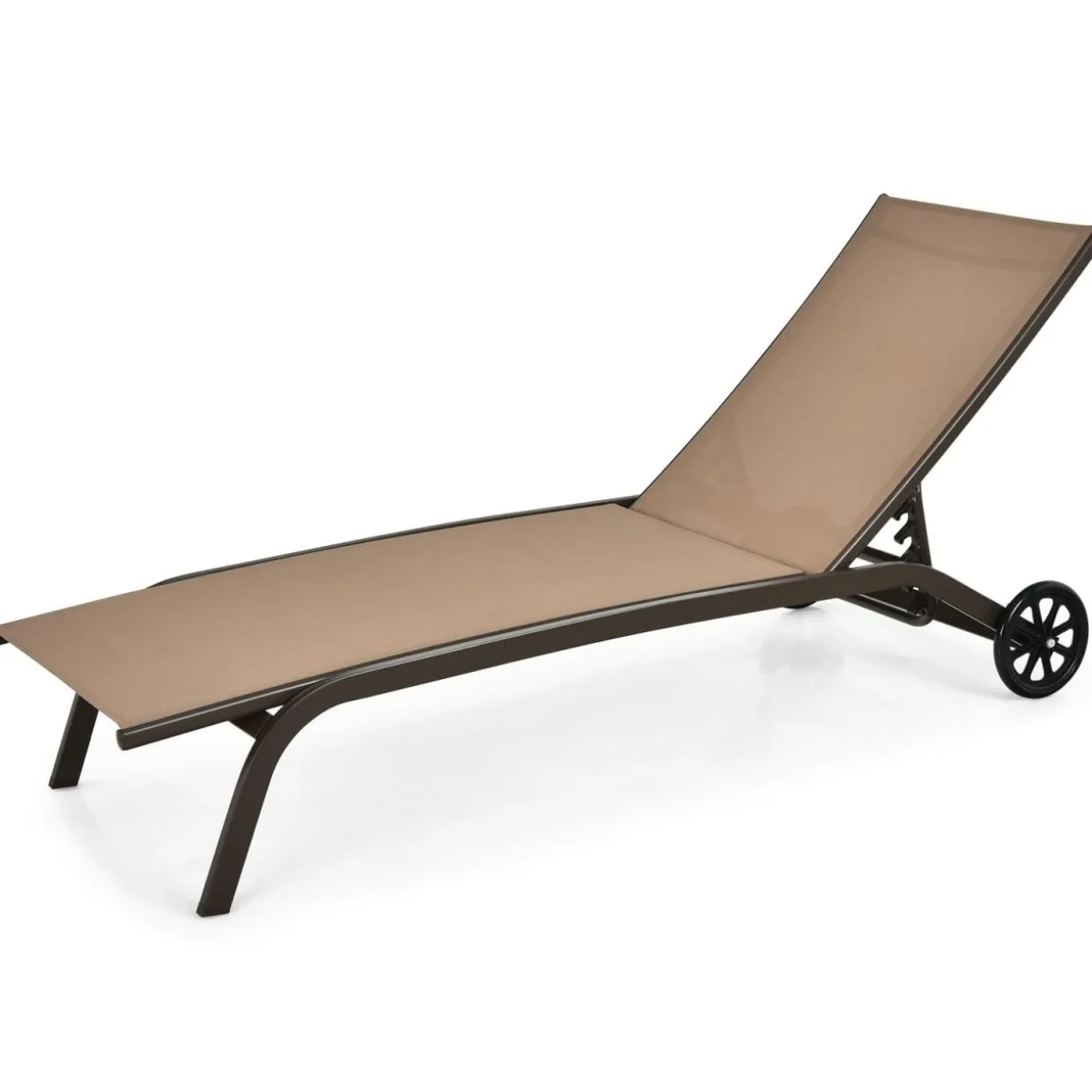 Tangkula Outdoor Chaise Lounge Chair, Patio Lounge Recliner with 6-Position Adjustable Backres