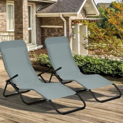 Tangkula Outdoor Chaise Lounge Chair Set of 2,Zero Gravity Folding Stackable