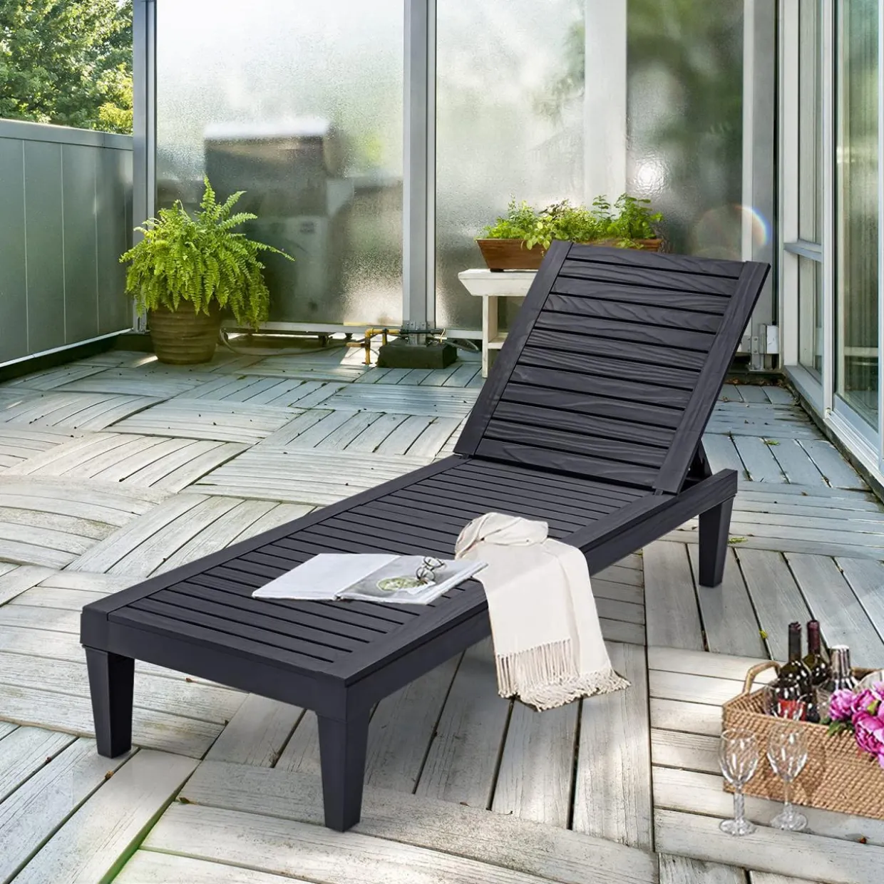 Tangkula Outdoor Chaise Lounge Chair