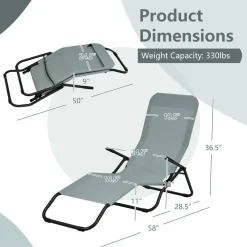 Tangkula Outdoor Chaise Lounge Chair Set of 2,Zero Gravity Folding Stackable