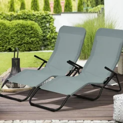 Tangkula Outdoor Chaise Lounge Chair Set of 2,Zero Gravity Folding Stackable