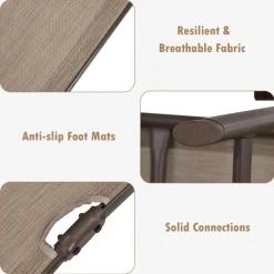 Tangkula Outdoor Chaise Lounge, Folding Recliner Lounge Chair with 5-Position Adjustable Backrest & 2-Position Footrest