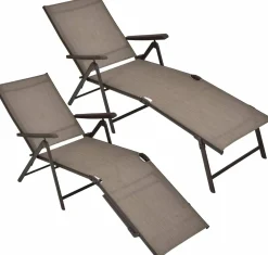 Tangkula Outdoor Chaise Lounge, Folding Recliner Lounge Chair with 5-Position Adjustable Backrest & 2-Position Footrest