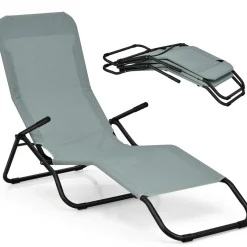 Tangkula Outdoor Chaise Lounge Chair Set of 2,Zero Gravity Folding Stackable