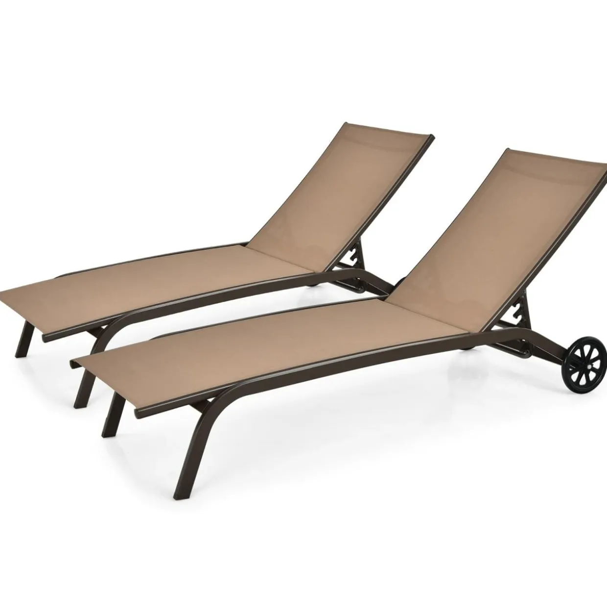Tangkula Outdoor Chaise Lounge Chair, Patio Lounge Recliner with 6-Position Adjustable Backres
