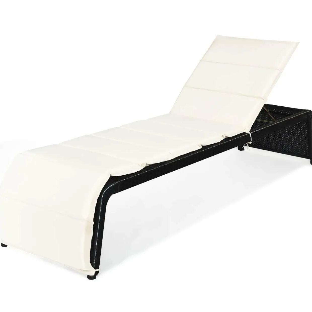 Tangkula Outdoor Chaise Lounge Chair, 5-Position Adjustable Rattan Recliner Chair