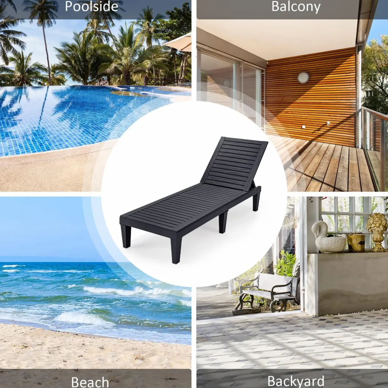 Tangkula Outdoor Chaise Lounge Chair