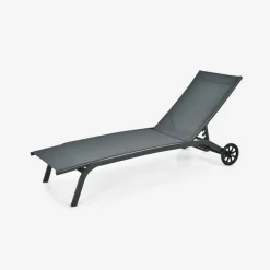 Tangkula Outdoor Chaise Lounge Chair, Patio Lounge Recliner with 6-Position Adjustable Backres