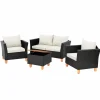 Tangkula Outdoor Conversation Set, Patio Cushioned Chairs w/Storage Coffee Table