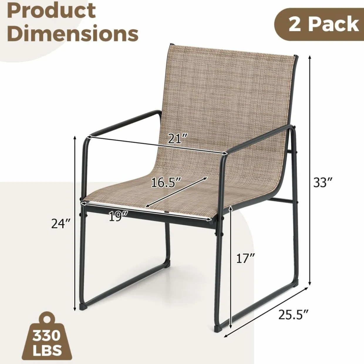 Tangkula Outdoor Dining Chairs Set of 2/4