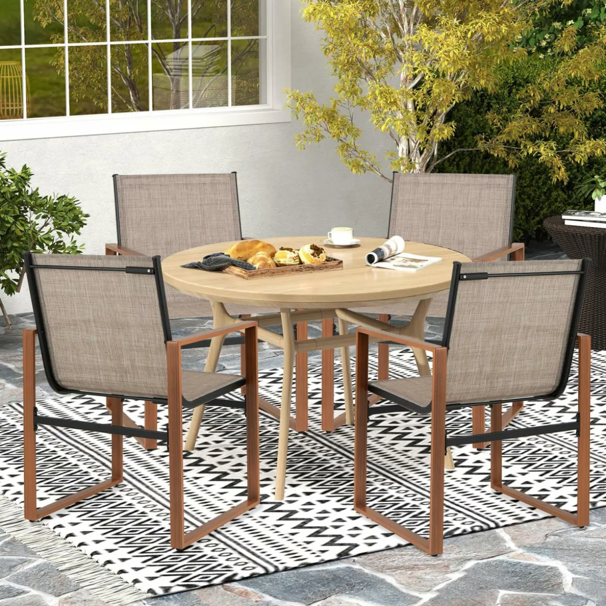 Tangkula Outdoor Dining Chairs Set of 2/4