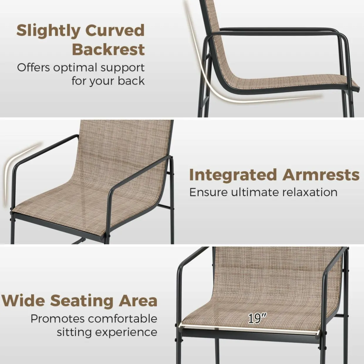 Tangkula Outdoor Dining Chairs Set of 2/4
