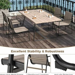 Tangkula Outdoor Dining Chairs Set of 2/4