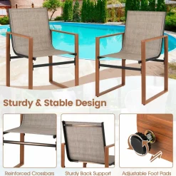 Tangkula Outdoor Dining Chairs Set of 2/4