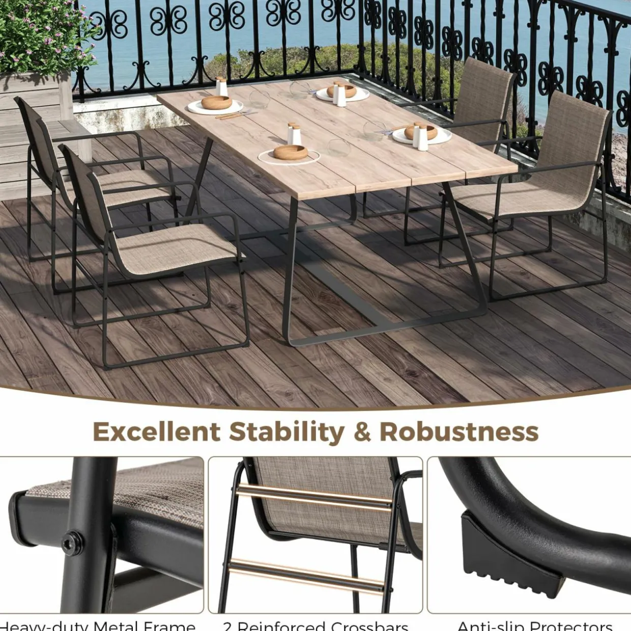 Tangkula Outdoor Dining Chairs Set of 2/4
