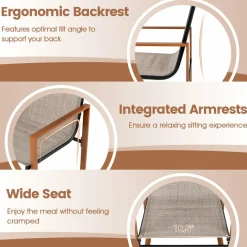 Tangkula Outdoor Dining Chairs Set of 2/4