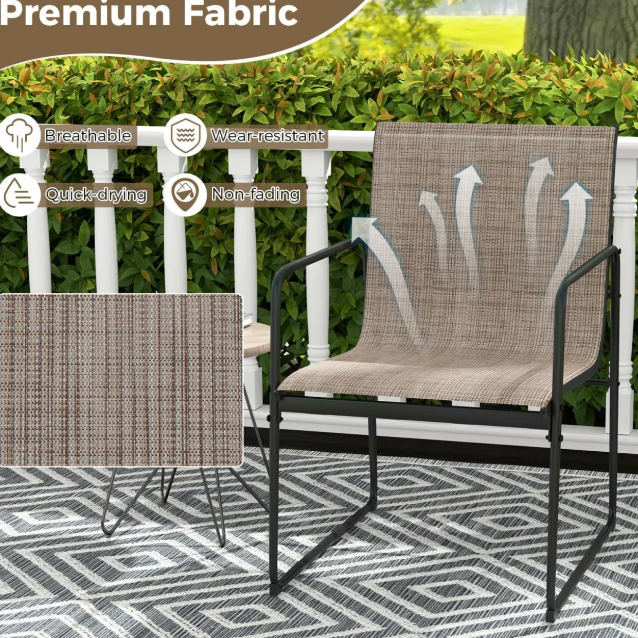 Tangkula Outdoor Dining Chairs Set of 2/4