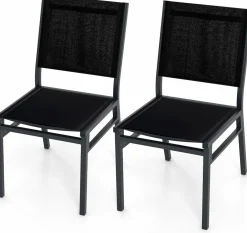 Tangkula Outdoor Dining Chair, Patio Armless Chair with Breathable Seat & Backrest