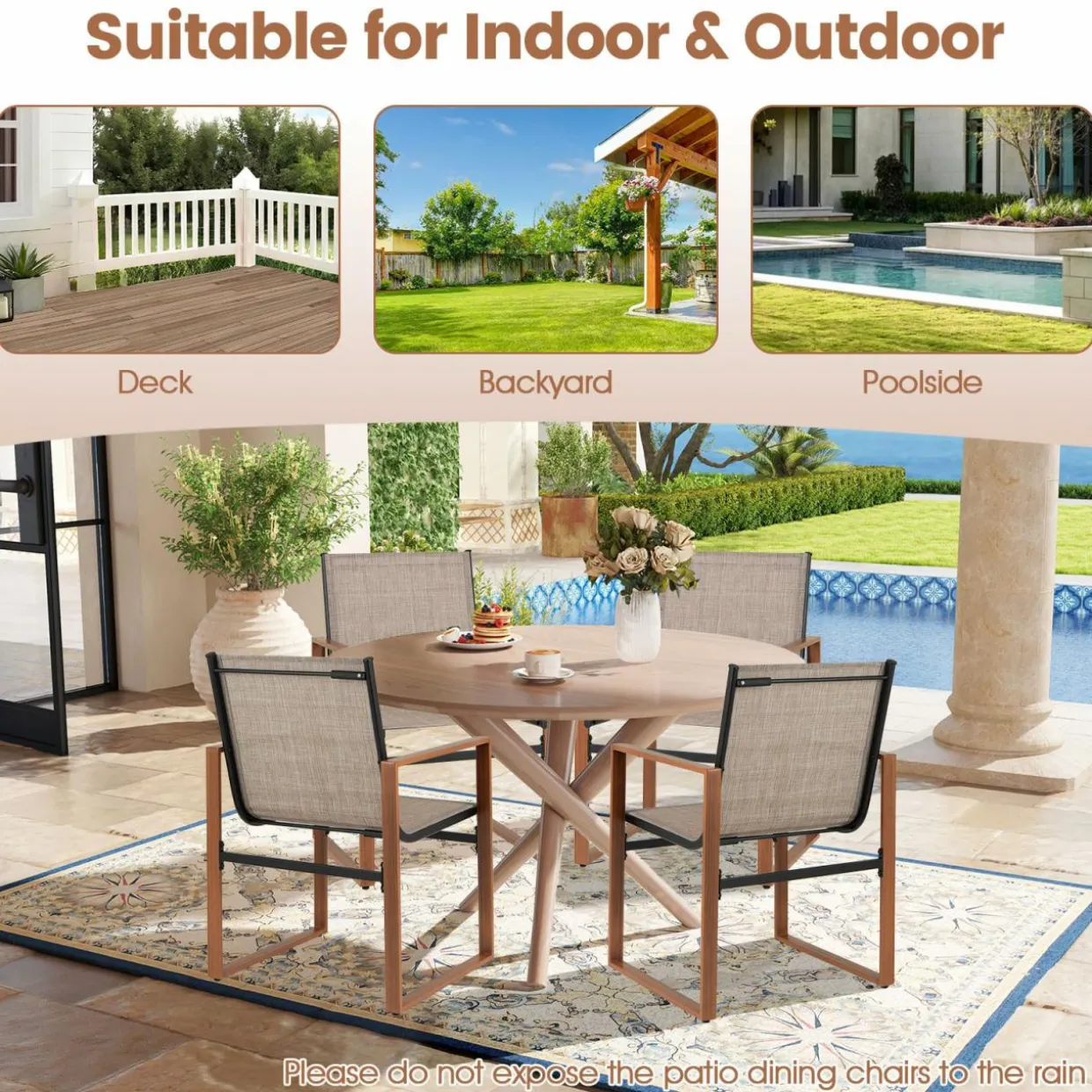 Tangkula Outdoor Dining Chairs Set of 2/4