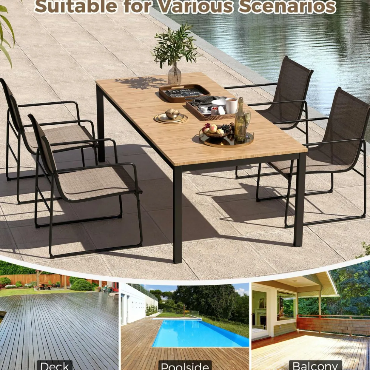 Tangkula Outdoor Dining Chairs Set of 2/4