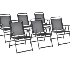 Tangkula Outdoor Folding Chairs Set of 2, Patio Dining Chairs with Breathable Seat & Cozy Armrests