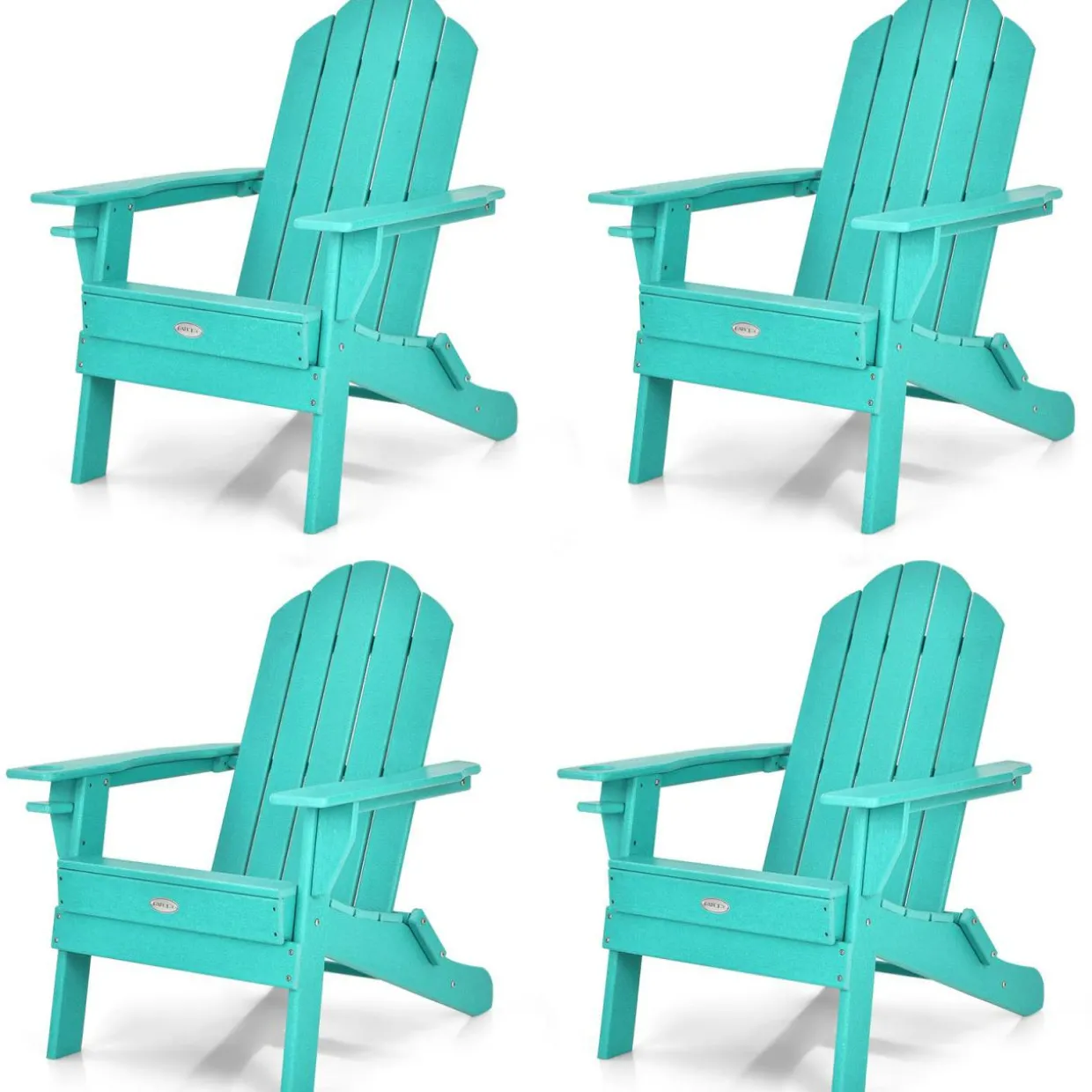 Tangkula Outdoor Folding Adirondack Chair, Weather Resistant Lounger Chair for Patio Garden Fire Pit Backyard