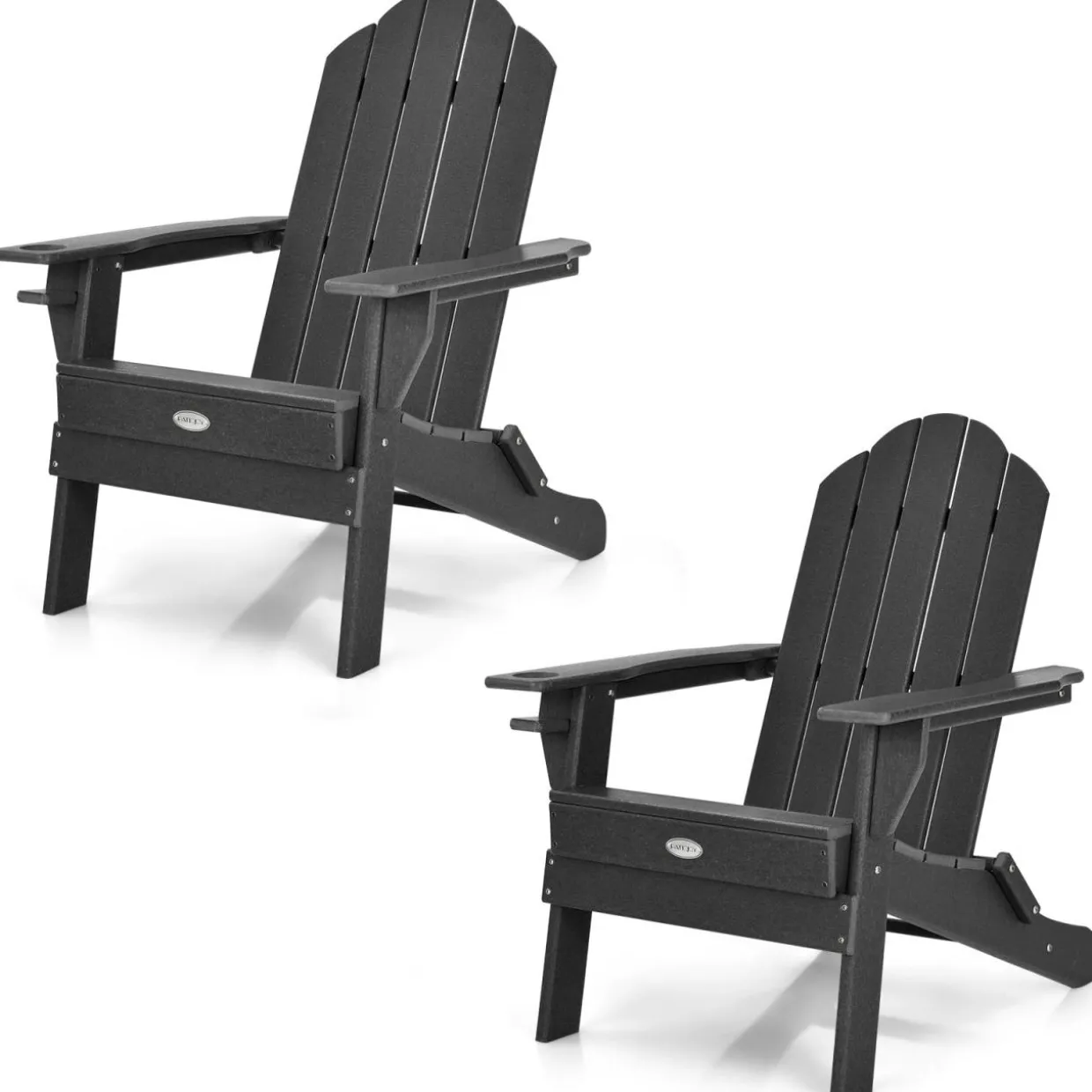 Tangkula Outdoor Folding Adirondack Chair, Weather Resistant Lounger Chair for Patio Garden Fire Pit Backyard