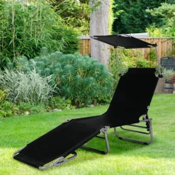 Tangkula Outdoor Folding Chaise Lounge Chair, 5-Fold Reclining Beach Chair
