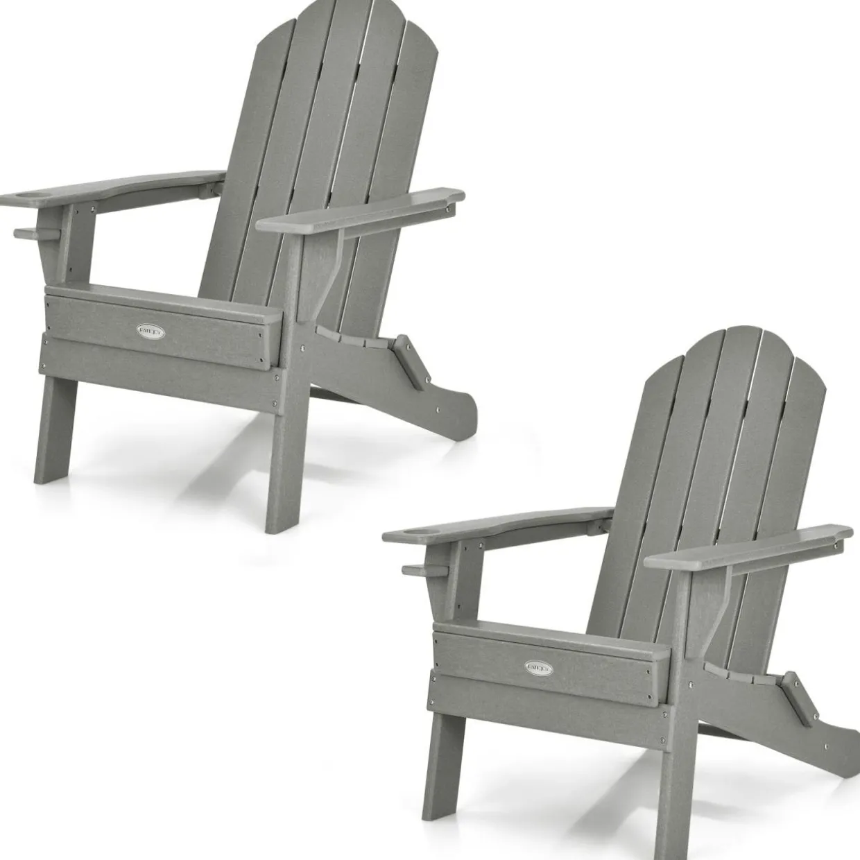 Tangkula Outdoor Folding Adirondack Chair, Weather Resistant Lounger Chair for Patio Garden Fire Pit Backyard
