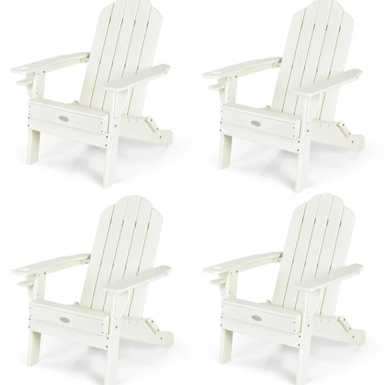Tangkula Outdoor Folding Adirondack Chair, Weather Resistant Lounger Chair for Patio Garden Fire Pit Backyard