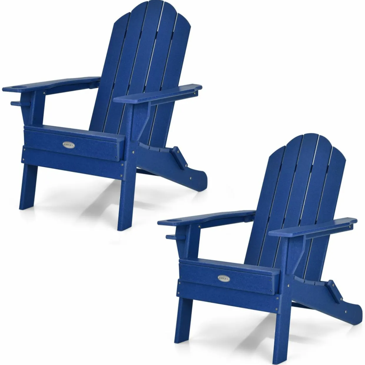 Tangkula Outdoor Folding Adirondack Chair, Weather Resistant Lounger Chair for Patio Garden Fire Pit Backyard