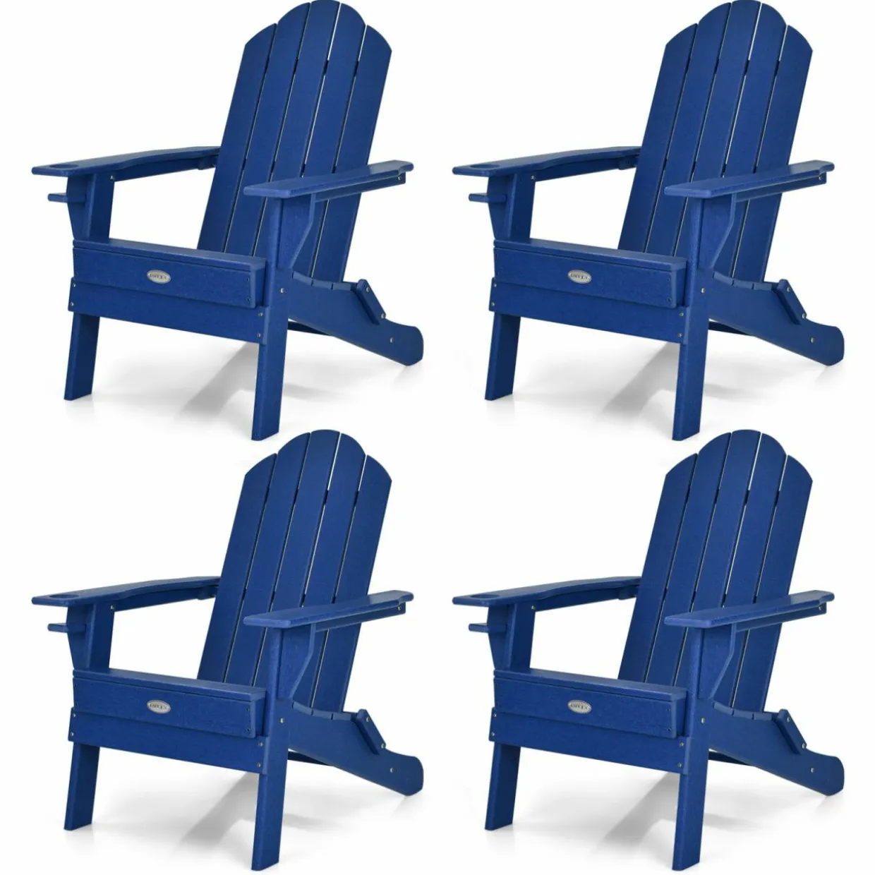 Tangkula Outdoor Folding Adirondack Chair, Weather Resistant Lounger Chair for Patio Garden Fire Pit Backyard