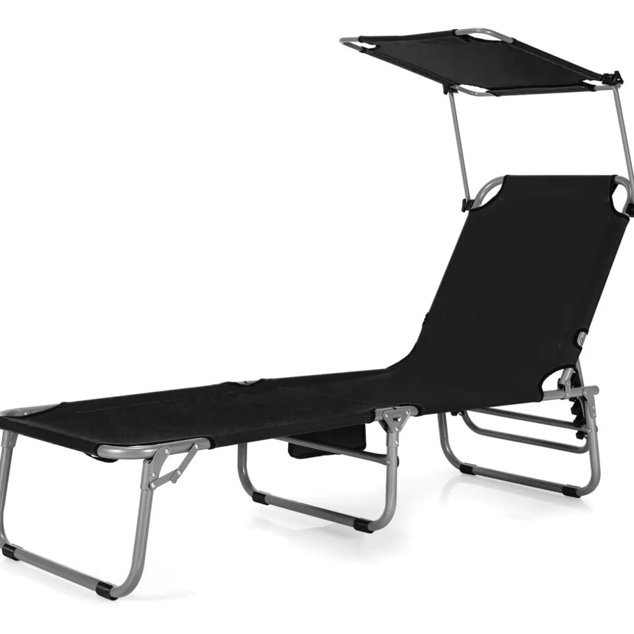 Tangkula Outdoor Folding Chaise Lounge Chair, 5-Fold Reclining Beach Chair