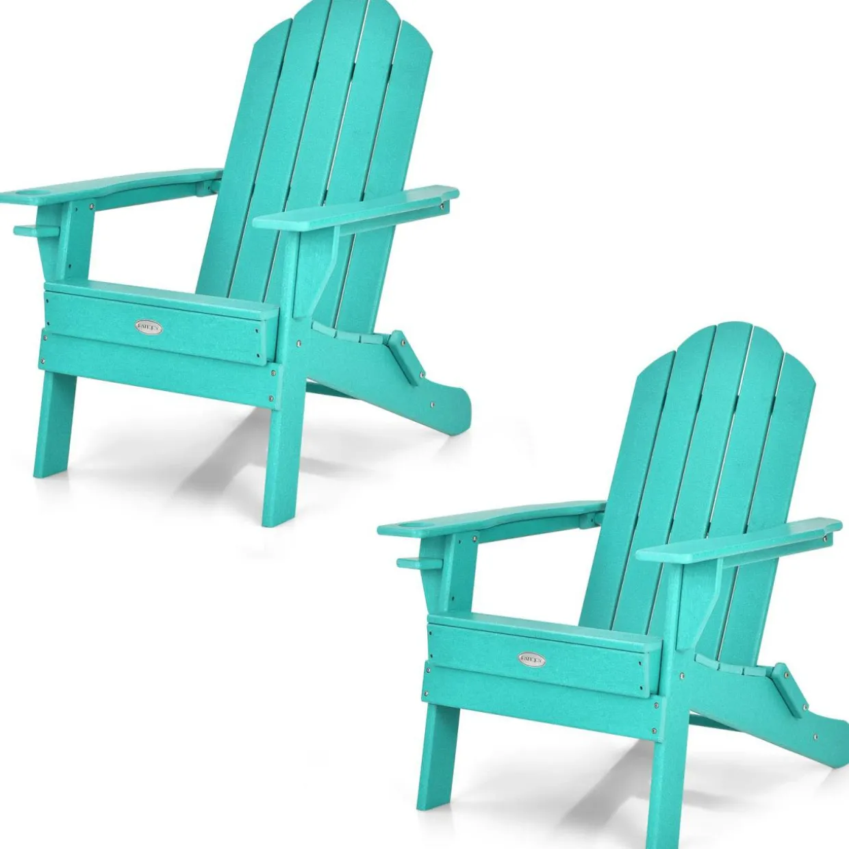 Tangkula Outdoor Folding Adirondack Chair, Weather Resistant Lounger Chair for Patio Garden Fire Pit Backyard