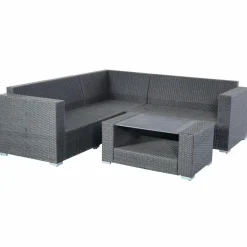 Tangkula Outdoor Furniture 4 Piece, Sectional Sofa with Coffee Table