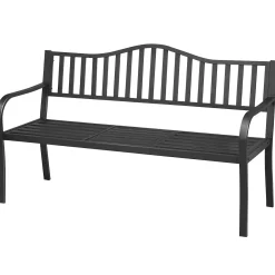 Tangkula Outdoor Garden Bench with Pullout Middle Table