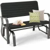 Tangkula Outdoor Glider Patio Chair Bench, Porch Glider Loveseat Swing Bench