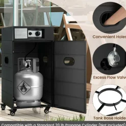 Tangkula Outdoor Heater, 40,000 BTU Propane Patio Heater with Tempered Glass Tube