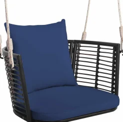 Tangkula Outdoor Metal Porch Swing, Single Person Hanging Seat, Heavy-Duty Swing Chair for Front Porch, Backyard