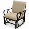 Tangkula Outdoor Patio Glider, Metal Framed Gliding Chair with Cushion