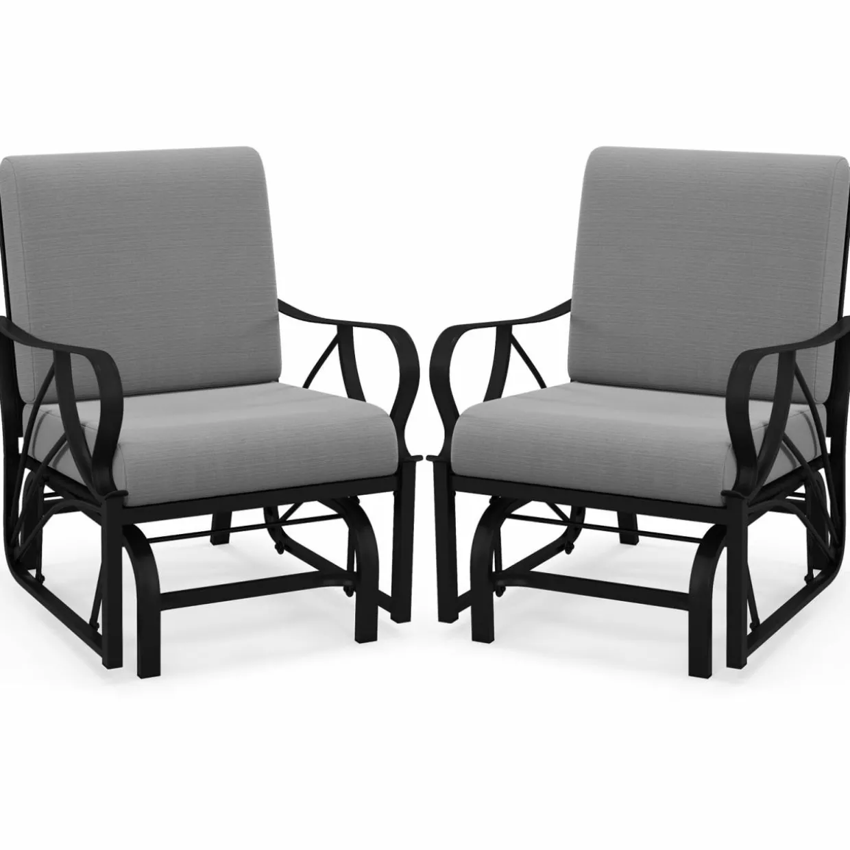 Tangkula Outdoor Patio Glider, Metal Framed Gliding Chair with Cushion