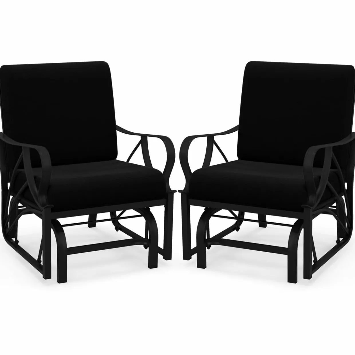 Tangkula Outdoor Patio Glider, Metal Framed Gliding Chair with Cushion