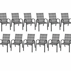 Tangkula Outdoor PE Wicker Stackable Chairs