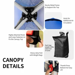 Tangkula Outdoor Pop-up Canopy Tent, Height Adjustable Commercial Instant Canopy