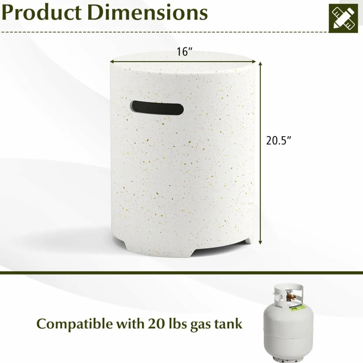 Tangkula Outdoor Propane Tank Cover Table, Patiojoy Wicker Hideaway Table for Gas Fire Pits
