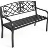 Tangkula Outdoor Steel Garden Bench Park Bench