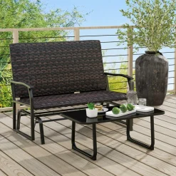 Tangkula Outdoor Swing Glider Bench