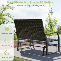 Tangkula Outdoor Swing Glider Bench