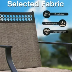 Tangkula Outdoor Swivel Dining Chairs Set of 2/4, Patio Chairs with Quick-Drying Fabric and Metal Frame